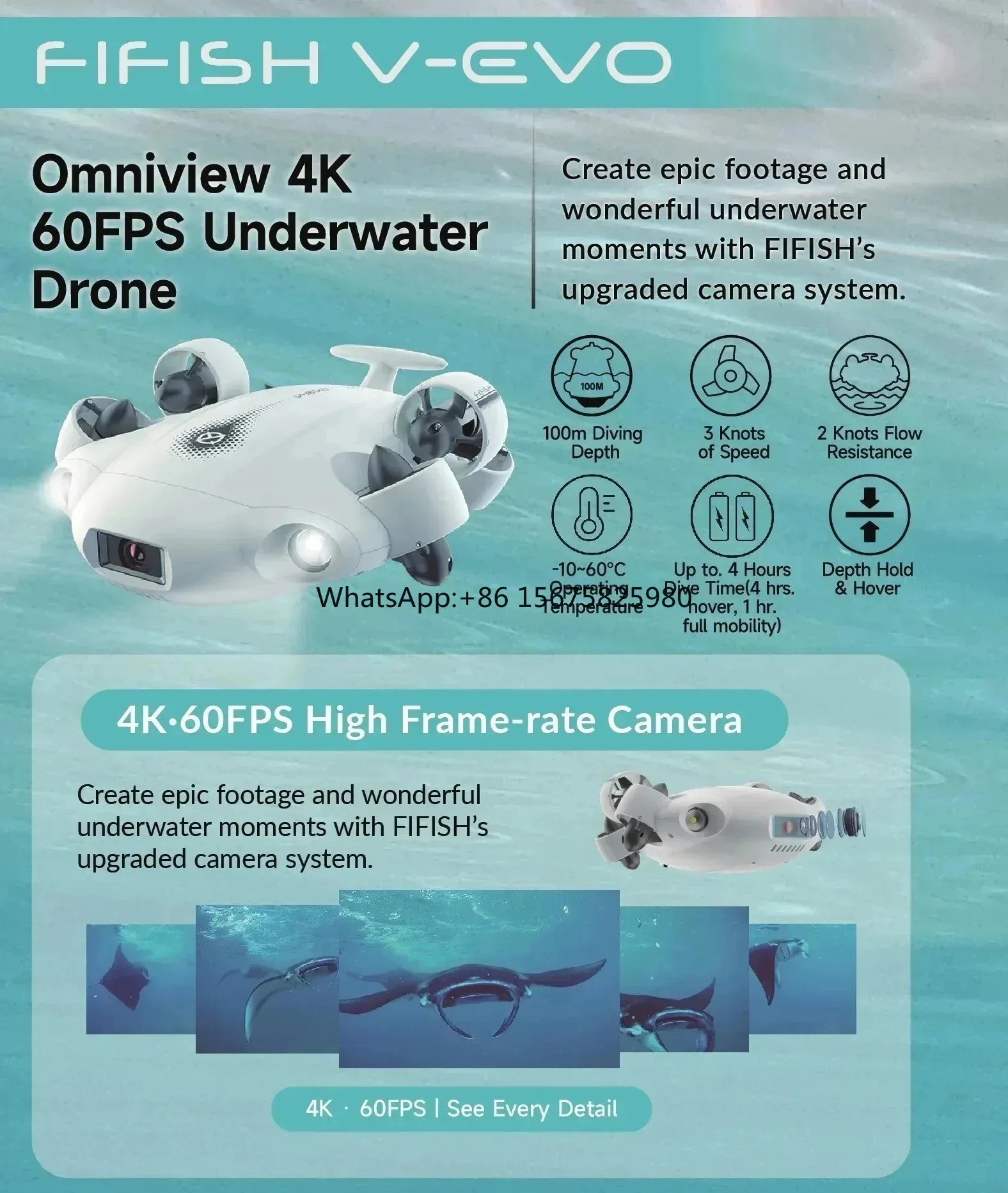 

CAMORO4K FIFISH VR ROV Underwater Robot Diving Drone