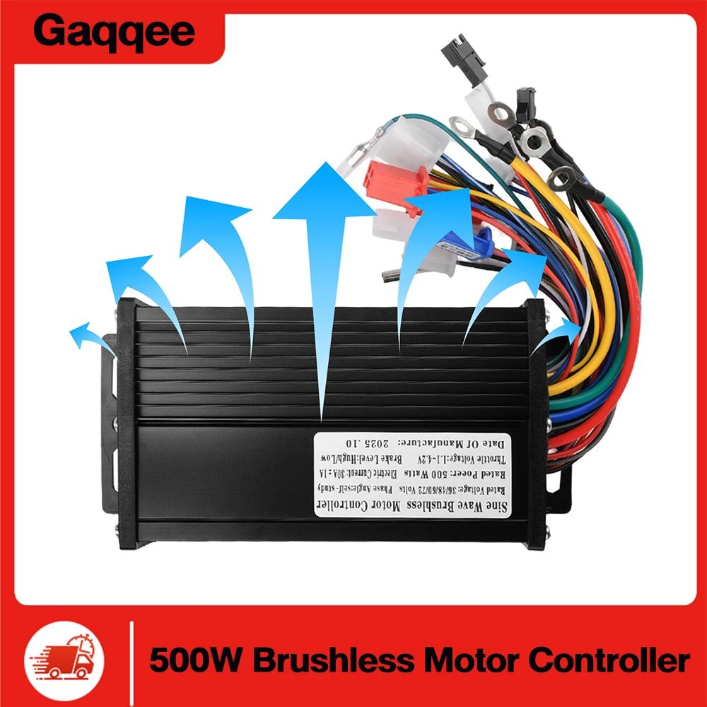 

500W Brushless Motor Controller Black Gold Sine Wave Electric Scooter Controller Brushless Motor Controller Kit