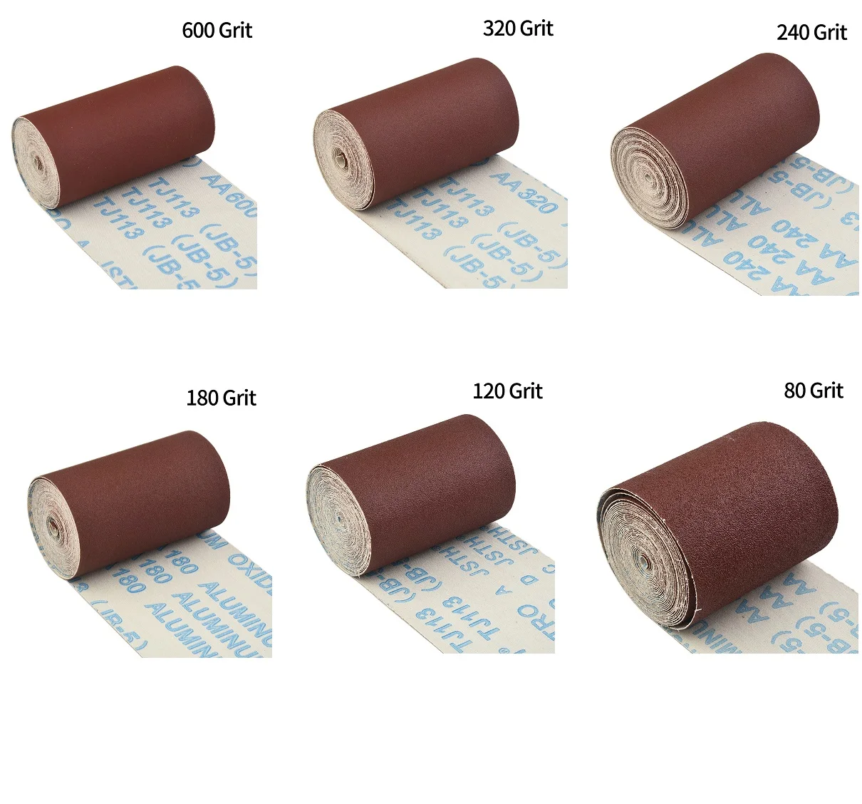 1 rollo de papel de lija de grano 80-600, rollo de tela de esmeril de 10cm X 5 metros, rollo de papel de arena abrasivo para muebles de madera, herramienta de Pulido de metales