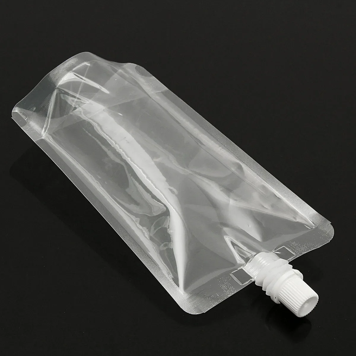 100pcs 250ml 8oz Transparent Stand up Spout Beverage Bag Plastic Spout Storage Pouch for Party Wedding Juice Beer with Funnels