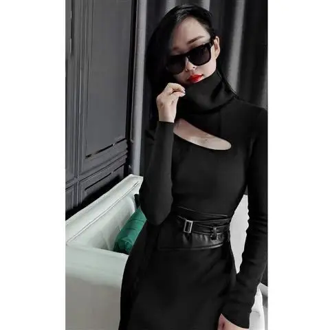 Korobov Red Knitting Dress Female Autumn Winter Belt French Vintage Robes Slim Sexy Sweater Dresses Fashion Vestidos De Mujer