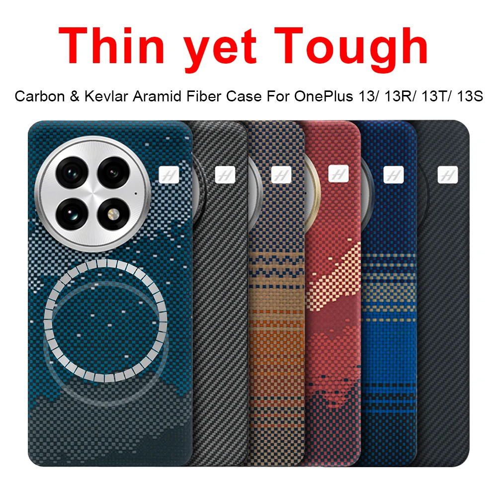 

DIXSG Magnetic for oneplus 13/13R/13t/13s case aramid fiber Carbon Ultra Thin Light Protective slim Shockproof cover waterproof