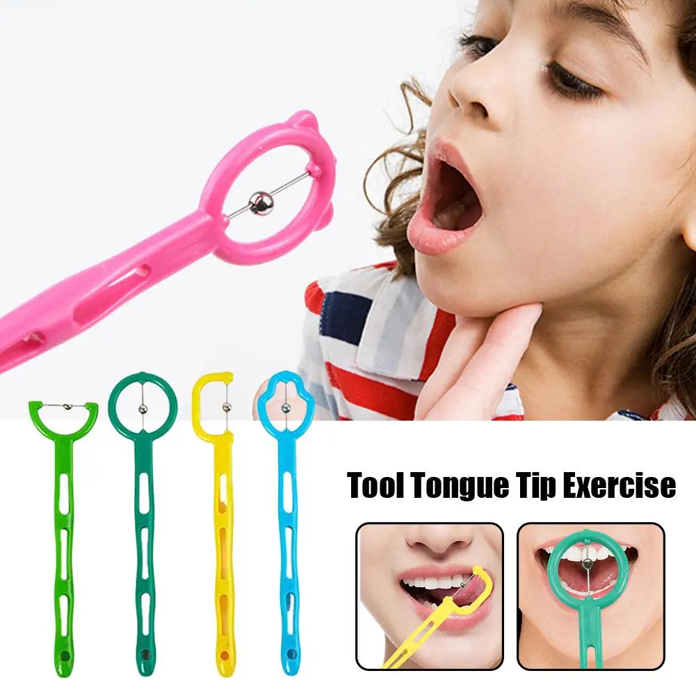 3/4pcs Kids Tongue Tip Lateralization Elevation Tool Therapy Speech Tongue Exercise Autism Muscle Oral Training Tip Talk To Y6k3