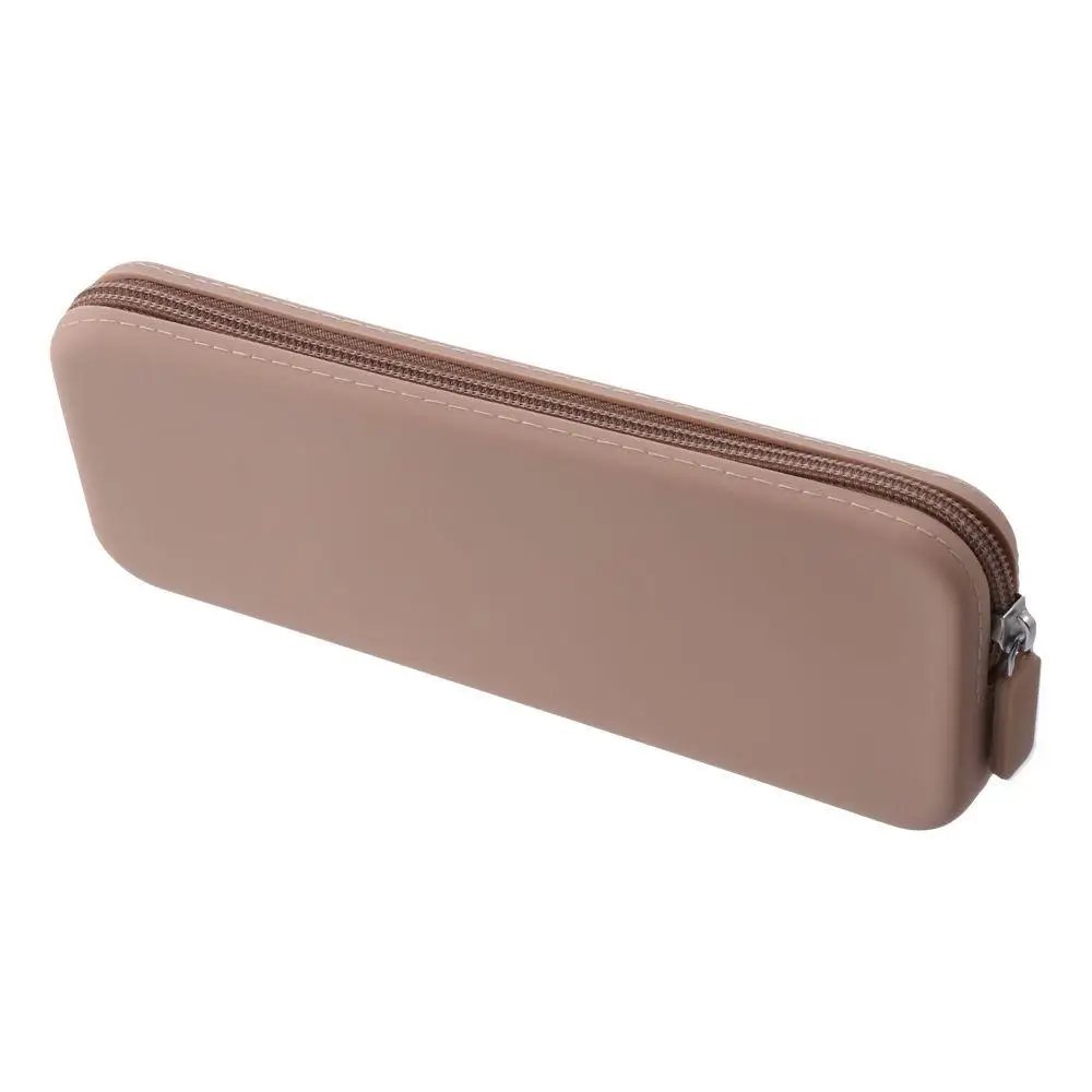 20*8*2.5cm Silicone Pencil Case Washable Makeup Pouch Holder Silicone Zipper Storage Bag Cosmetic Bag For Travel