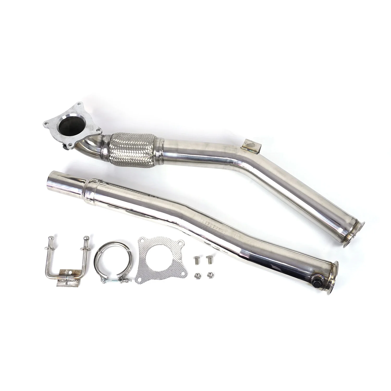 Golf MK5 MK6 DownPipe A3 2.0T Exhaust Down Pipes 304 Stainless Steel 76mm