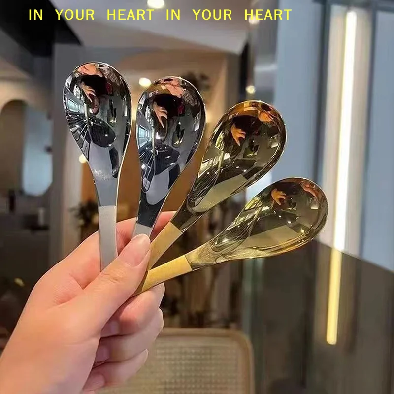 【X】 Sendok Sup Stainless Steel - Gold Cutlery Flatware ulasan dan harga
