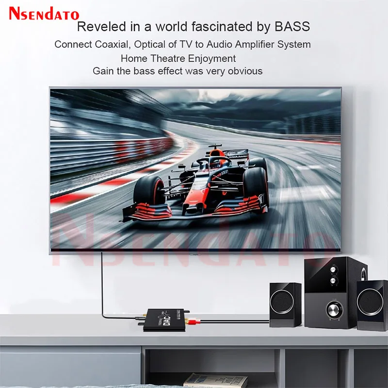 192KHz 24bit Digital To Analog Audio Converter Support Bass DAC Volume Control Coaxial Optical to RCA 3.5mm Converter Adapter