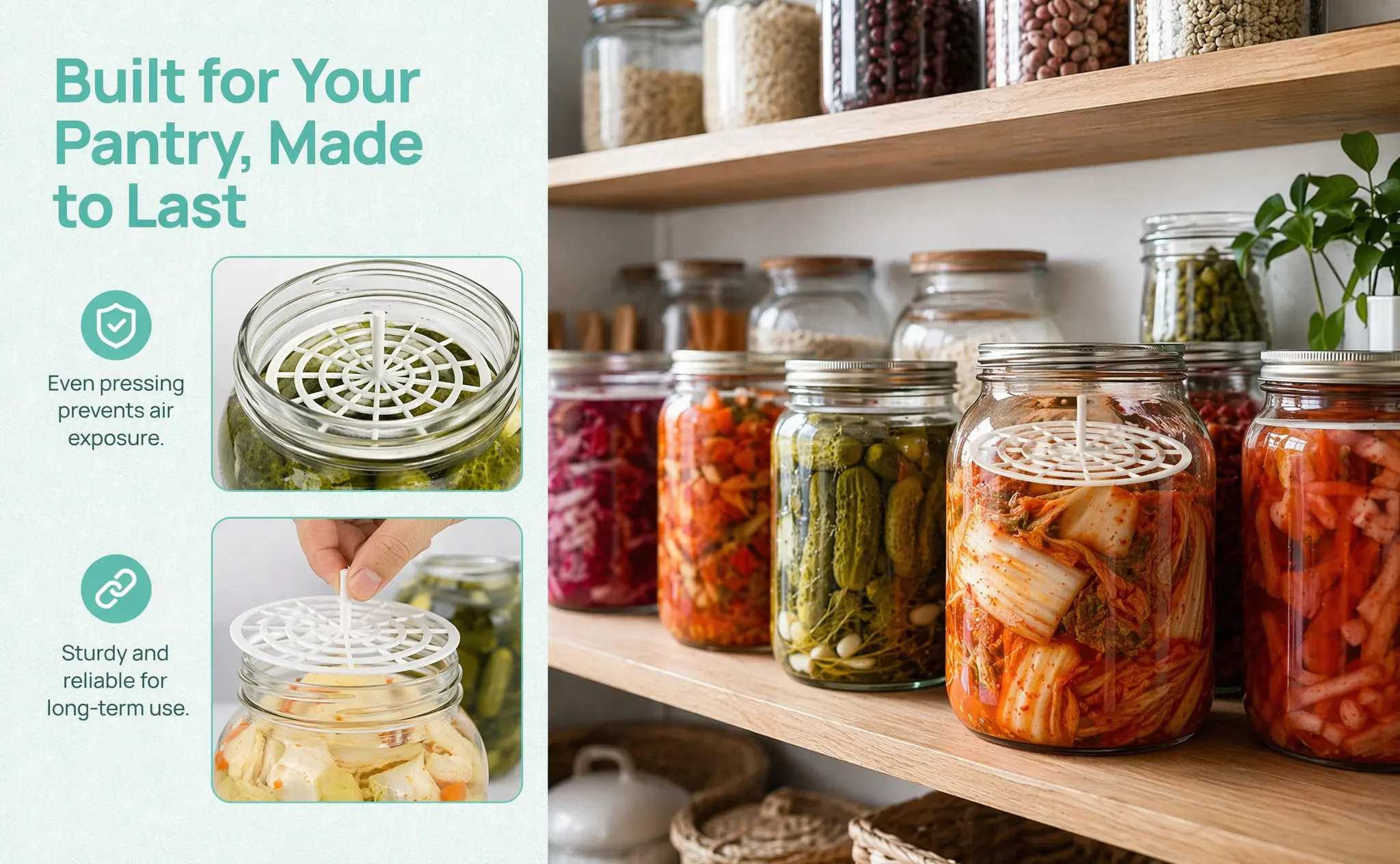 5Pcs Fermenting Press Plate Pickle Jar Weight Mesh Vegetable Fixer for Sauerkraut Kimchi Home Kitchen Pickle Press Plate