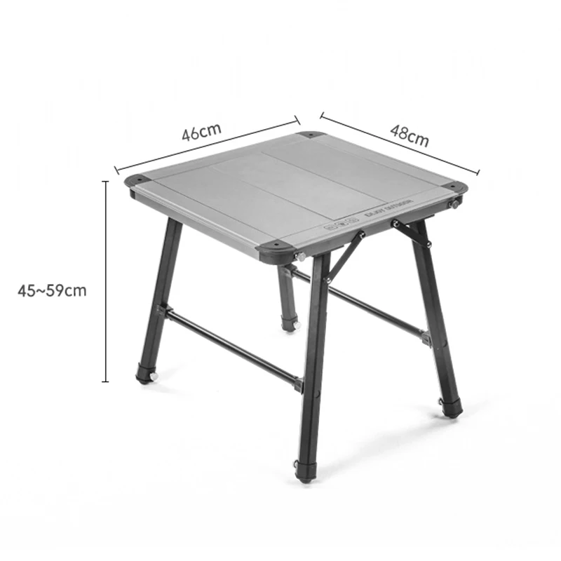 Black Aluminum Folding IGT Table Modern Lightweight Collapsible Table for Outdoor Camping Picnic Dining Activities