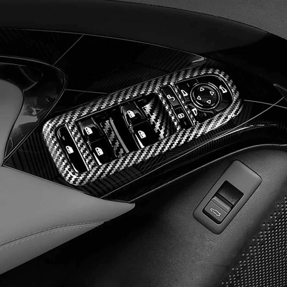 

For BYD Seal EV 2023 2024 2025 ABS Carbon Car Door Armrest Window Glass Lift Switch Button Frame cover Panel Decoration