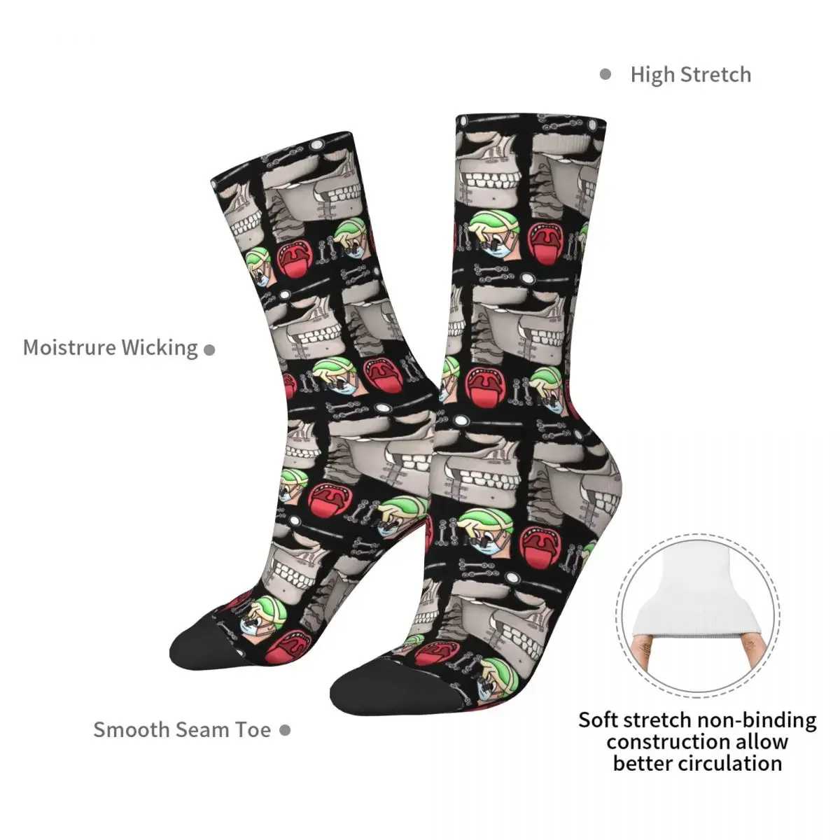 Calcetines de cirugía de mandíbula Harajuku, medias absorbentes de sudor, calcetines largos para todas las estaciones, accesorios para regalos para hombres y mujeres