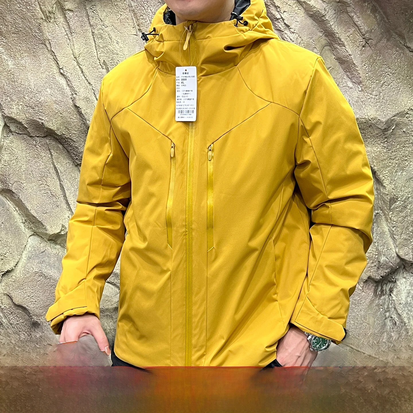 

Dingli Main Prtion 3D Tailoring Мужская уличная водонепроницаемая хлопковая куртка с капюшоном на осень-зиму подходит для Long Sve Pure ...