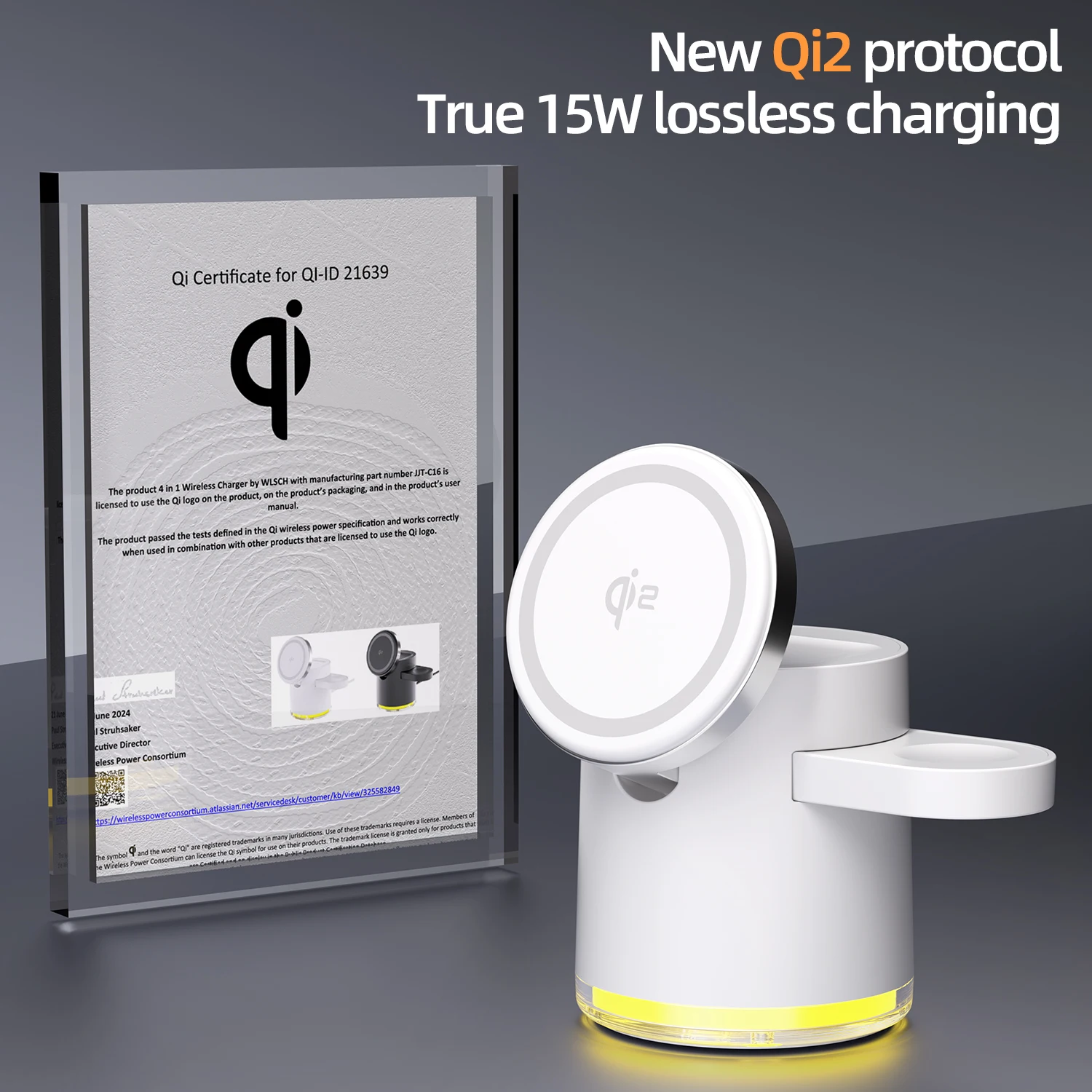 Magnetic Qi2 Wireless Charger 3-in-1 Fast Charging Station Stand Folding Holder for iPhone 16 15 14 Pro Max Airpods Apple Watch image 2