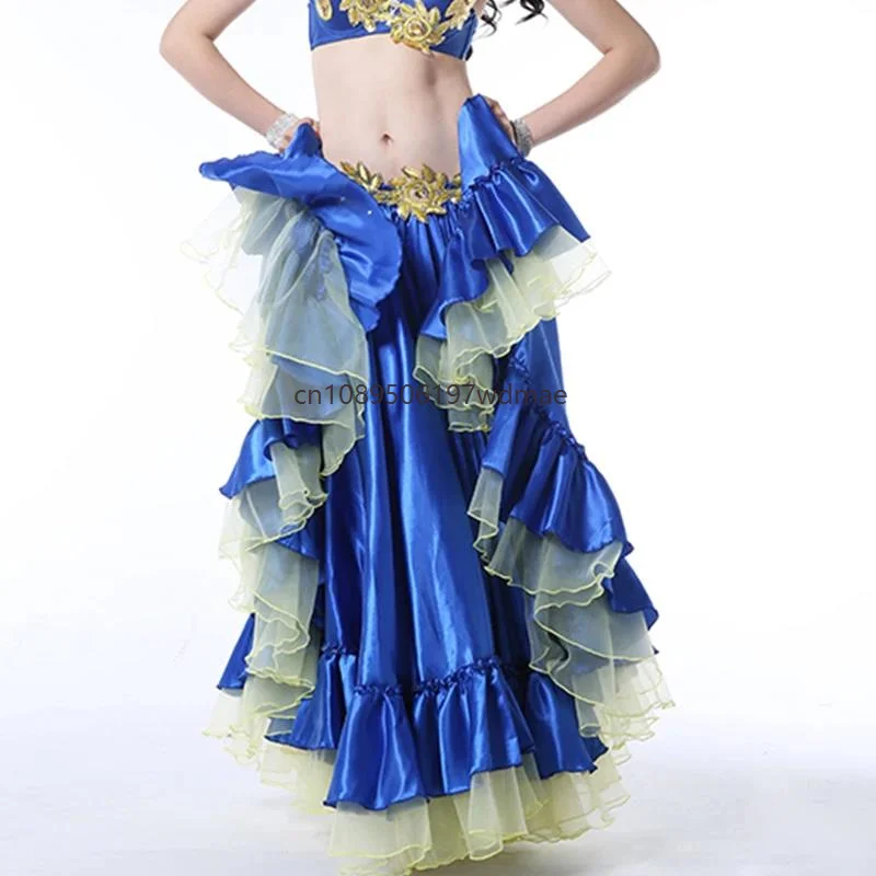 

Spanish Flamenco Bullfighting Belly Dance Skirt Women Performance Costume 180/360/540/720 Degree Big Swing Opening Dance Outfits