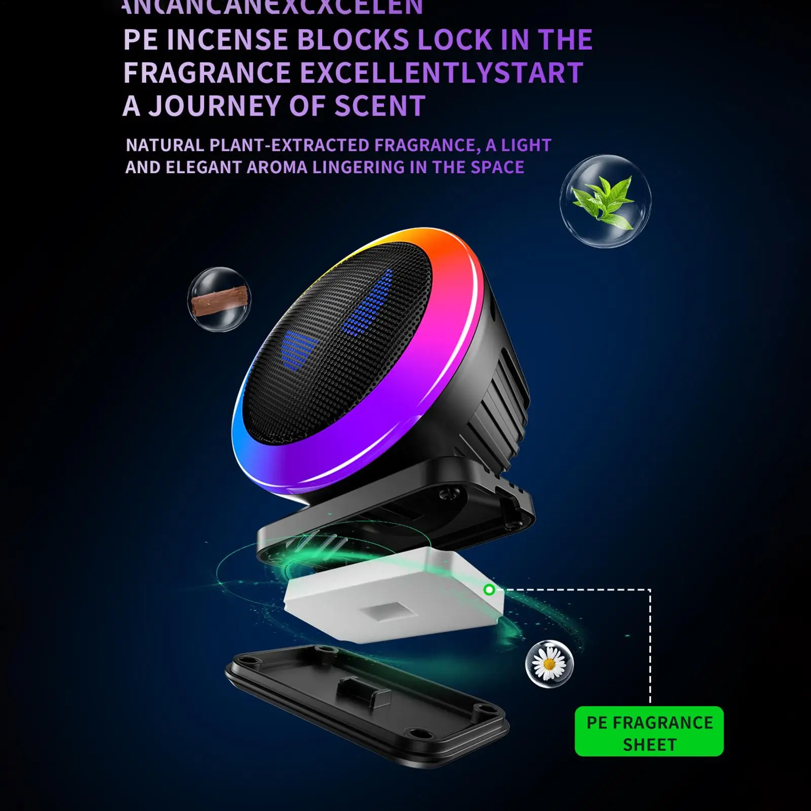 أضواء RGB الصوت المنشط LED المتكلم RGB كامل اللون لاقط أضواء النبض ل DJ ستيريو سطح المكتب سيارة حفلة غرفة المعيشة التخييم #5