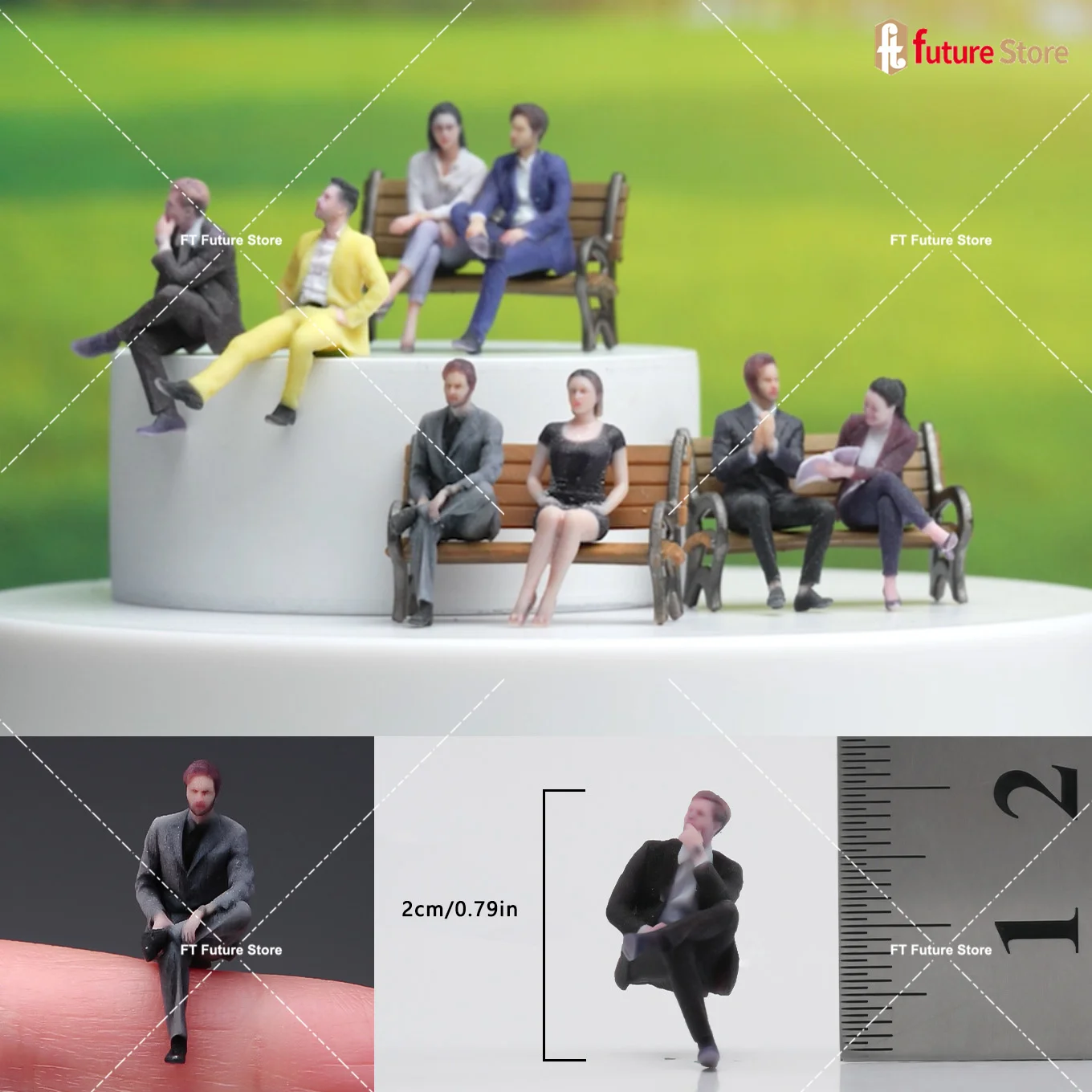 

﻿ Real Person Miniature Figure 1/64 1/43 1/24 1/18 Business Suit Male Female Sitting Posture 3D Print Mini Doll Model Prop Decor