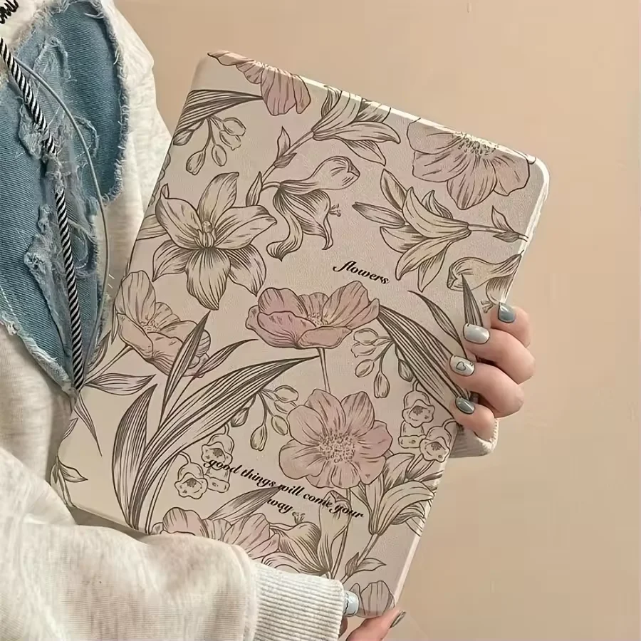 fashion Art Colorful And Cute Retro Flowers For iPad Pro Air 13 11 M5 M4 M3 M2 2 1 11th A16 12.9'' 10 9 8 Th Mini 7 6 5 4 Case