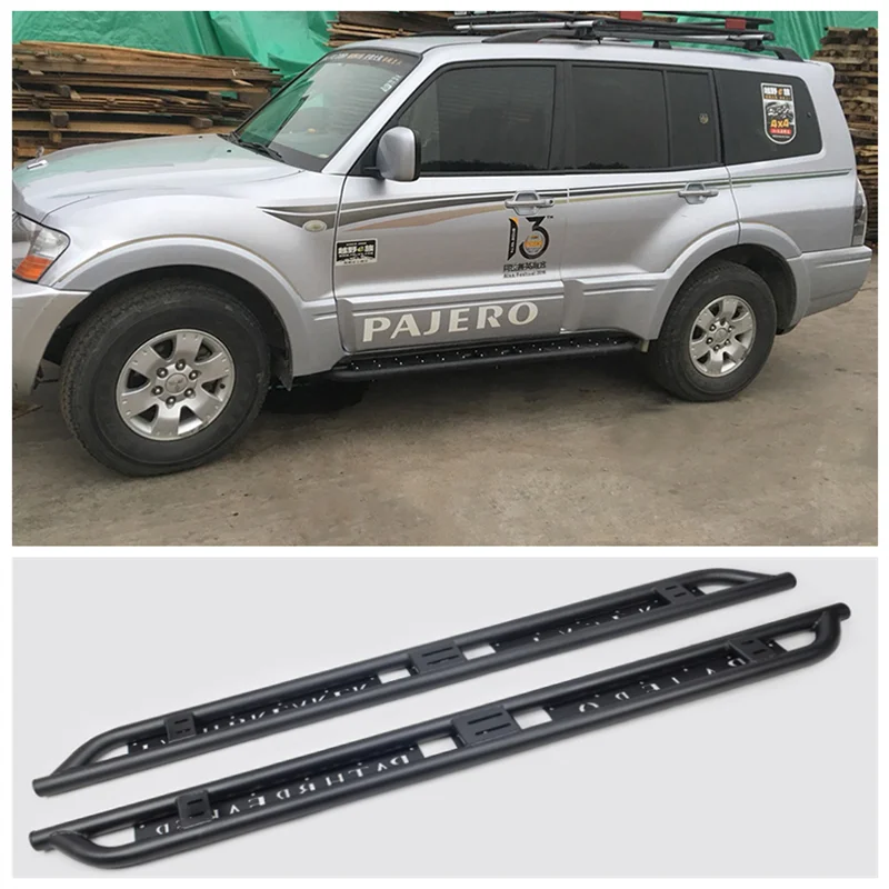 

High quality Manganese Steel Running Boards Side Step Bar Pedals Fits For Mitsubishi Pajero V93 V97 1997-2017