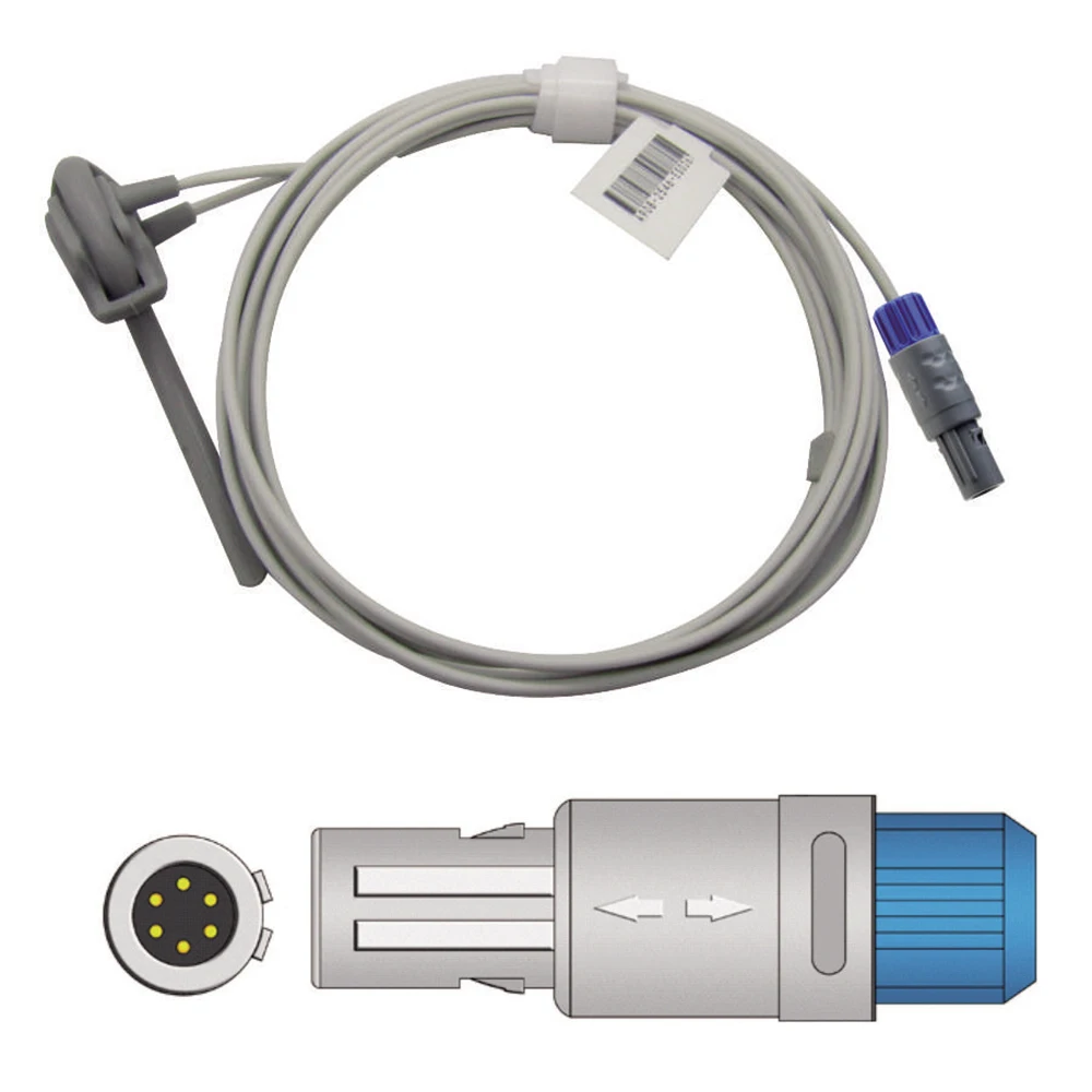 Compatible with min*dr*ay MEC 1000/2000,PM 7000/8000/9000 Monitor. Reusable Spo2 Sensor Cable for Pulse Oximaxer.