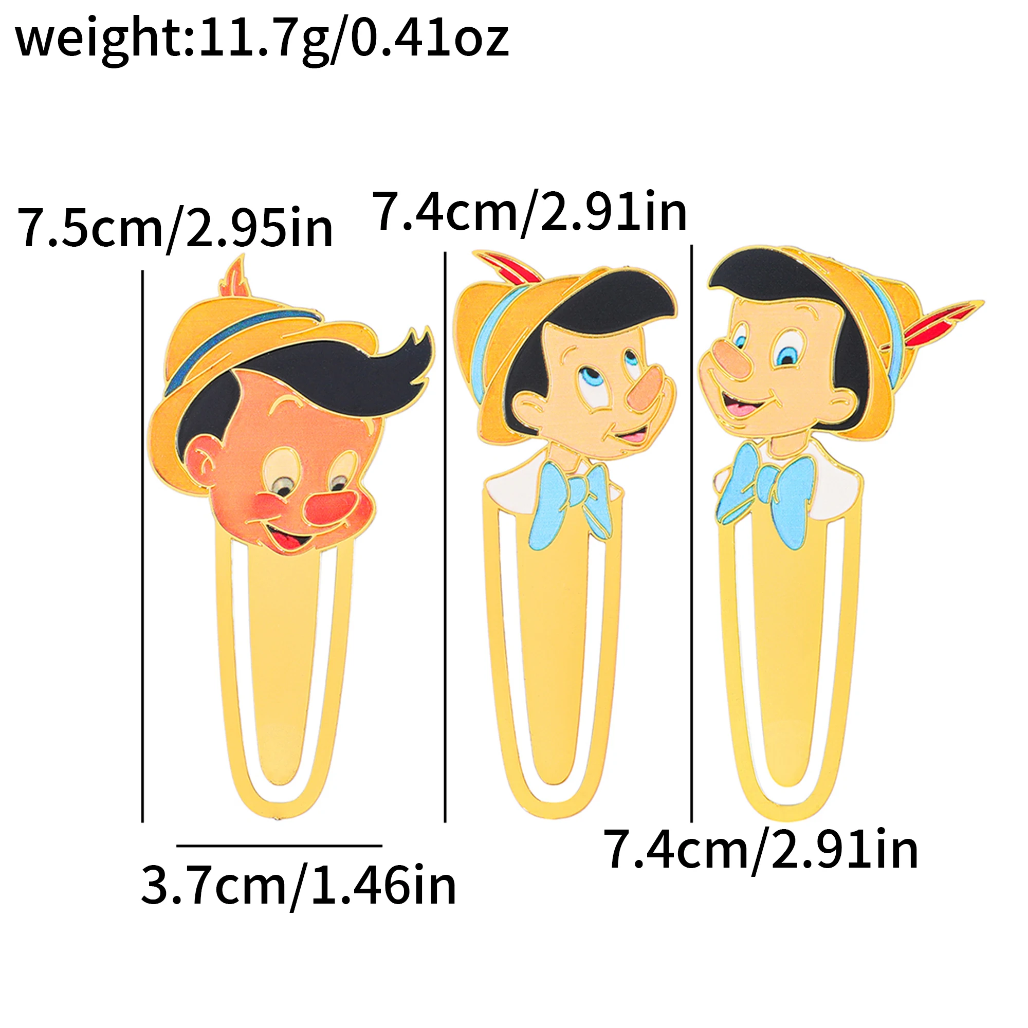 

Creative Pinocchio Metal Bookmark Holder Book Lovers Reading Accessories Women Readers Bookmark Gift