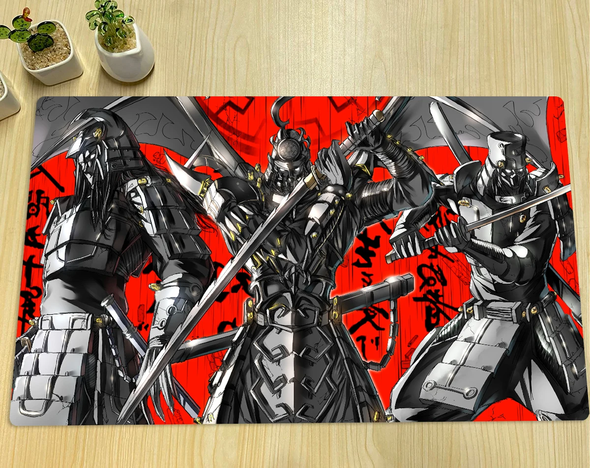 YuGiOh Playmat Six Samurai TCG CCG Board Game Trading Card Game Mat Custom Gaming Accessories Anime Mouse Pad Desk Mat Zones Bag