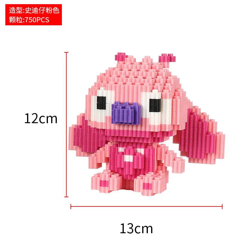 Disney Stitch Mickey Minnie Doll Marvel  Derena Belle Assembled Children's Building Blocks Puzzle Assembly Toy Boy Girl Gift