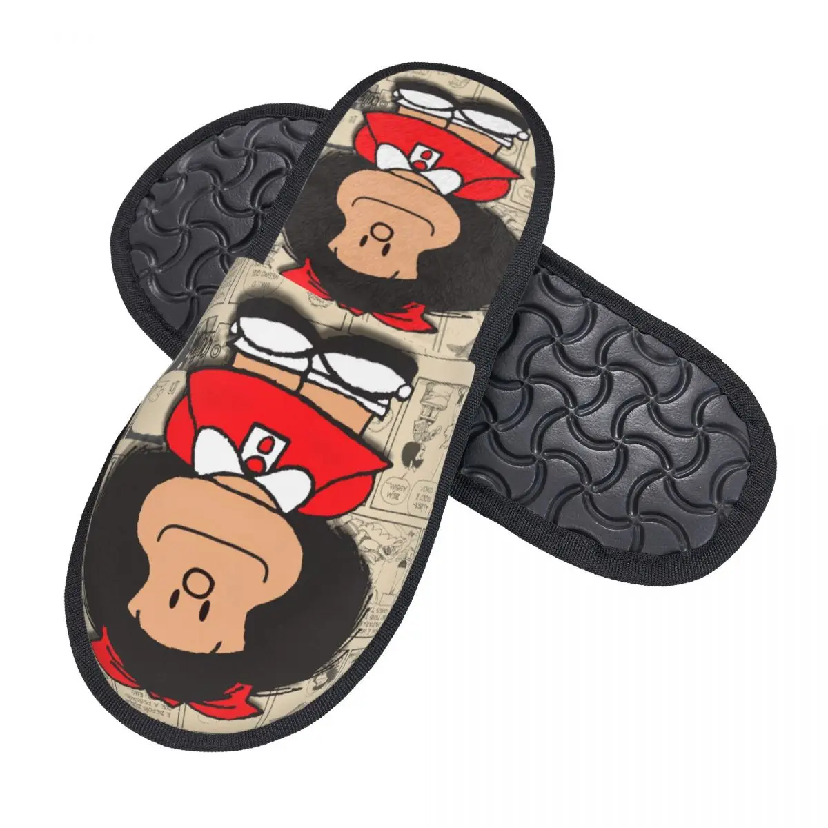 Custom Vintage Mafalda Manga Comfort Scuff Memory Foam Slippers Women Quino Comic Cartoon Bedroom House Shoes