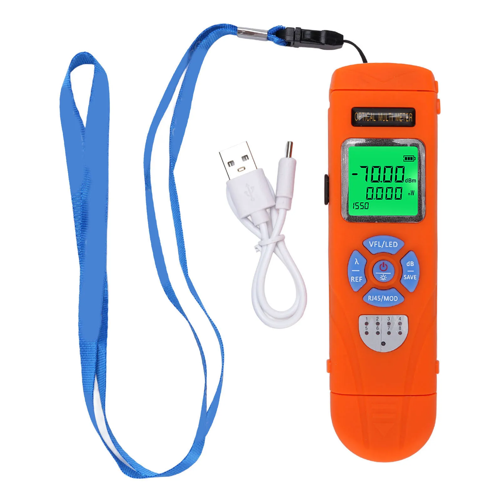 

Optic Cable Tester -50 To +26dBm Optical Power Meter Standard 2.5mm Interface RJ45 Testing with LED Light for Maintenance