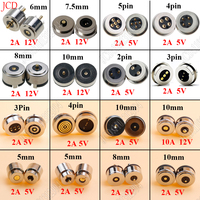 Circualr Shape Magnetic Pogo Pin Connector 2 3 4 5 6 Pin Male Female Probe 5V 12V 2A 10A DC Power Charging Socket Connectors