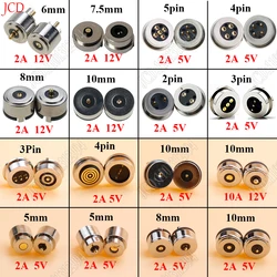 Circualr Shape Magnetic Pogo Pin Connector 2 3 4 5 6 Pin Male Female Probe 5V 12V 2A 10A DC Power Charging Socket Connectors