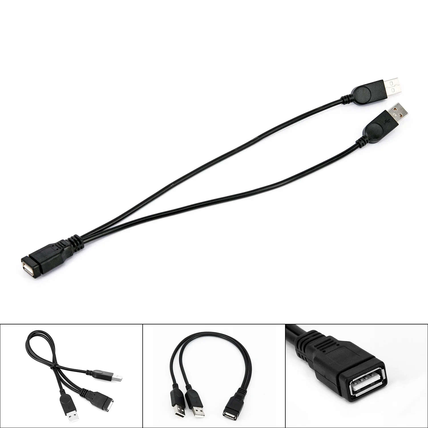 1×USB 2.0 A Female To 2 Dual USB Male Power Adapter Y Splitter Cable Cord Can Be Used To Connect Hard Disks