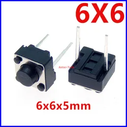 100Pcs Tactile Schakelaar Momentary Tact 6X6X5 6*6*5Mm Middelste Pin 2pins