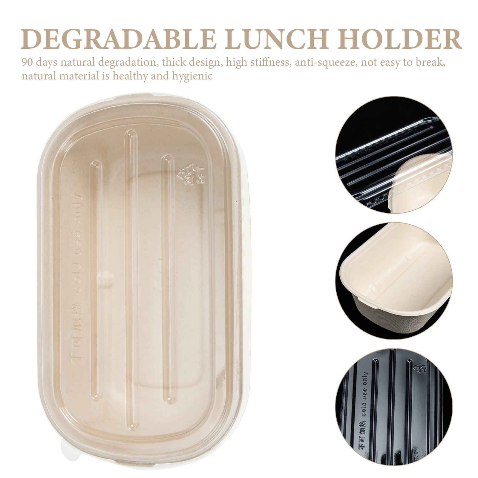 

50pcs Microwave Safe Disposable Food Containers Waterproof Degradable Lunch Boxes Large Capacity Heat Resistant Takeaway