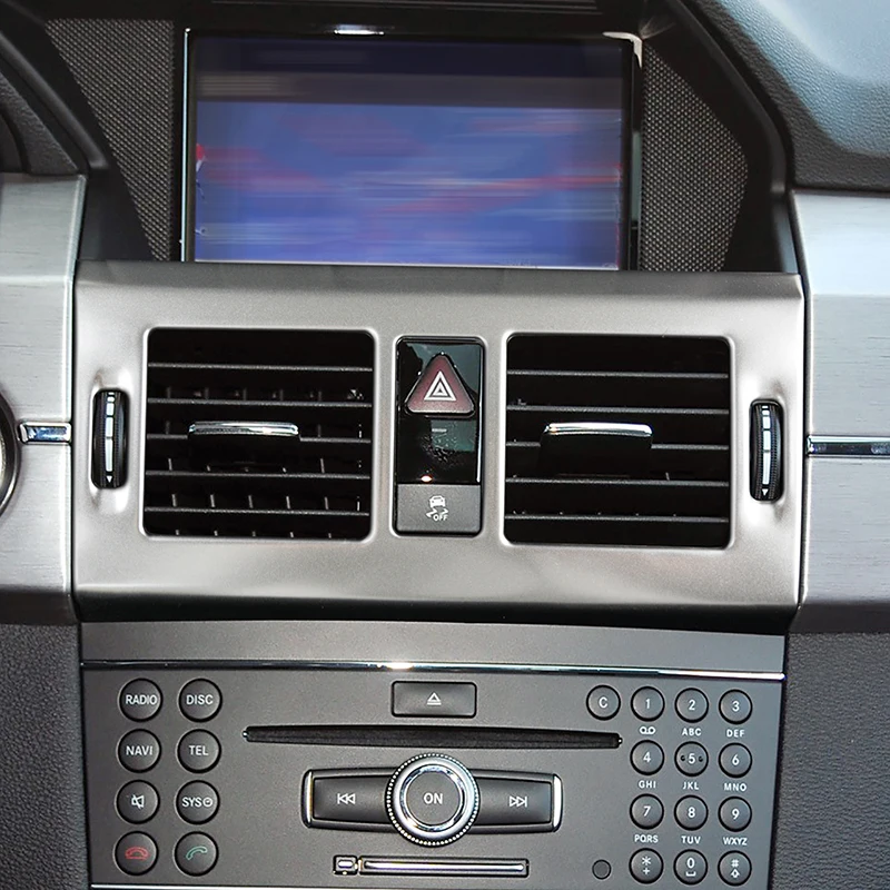 Console Air Condition Vent Side Outlet Frame Carbon Pattern Decoration Trim For Mercedes Benz GLK X204 2008-2012 Car Accessories