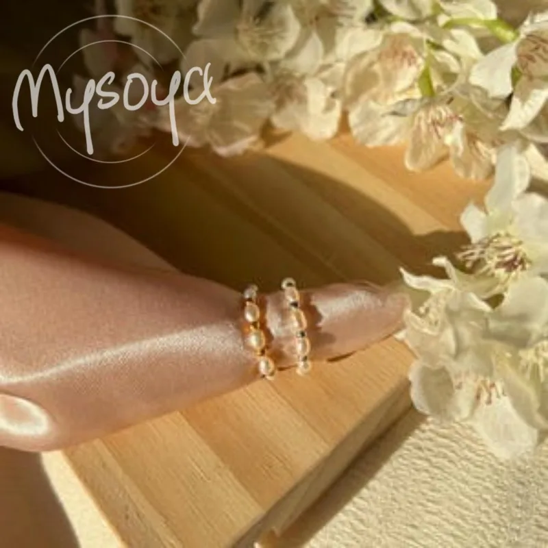 

Кольцо MYSOYA с белым рисовым пресноводным жемчугом 3-4 мм в подарочной коробке для нее/него дня рождения/свадьбы/Рождества/новогоднего подарка