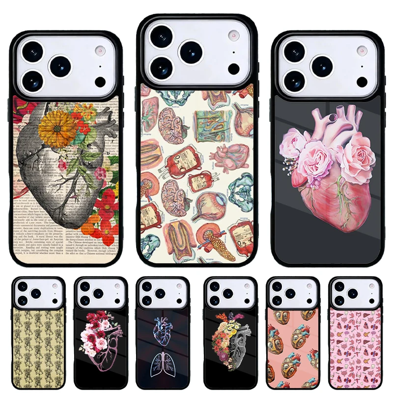 Funda de teléfono vintage corazón anatómico compatible iPhone