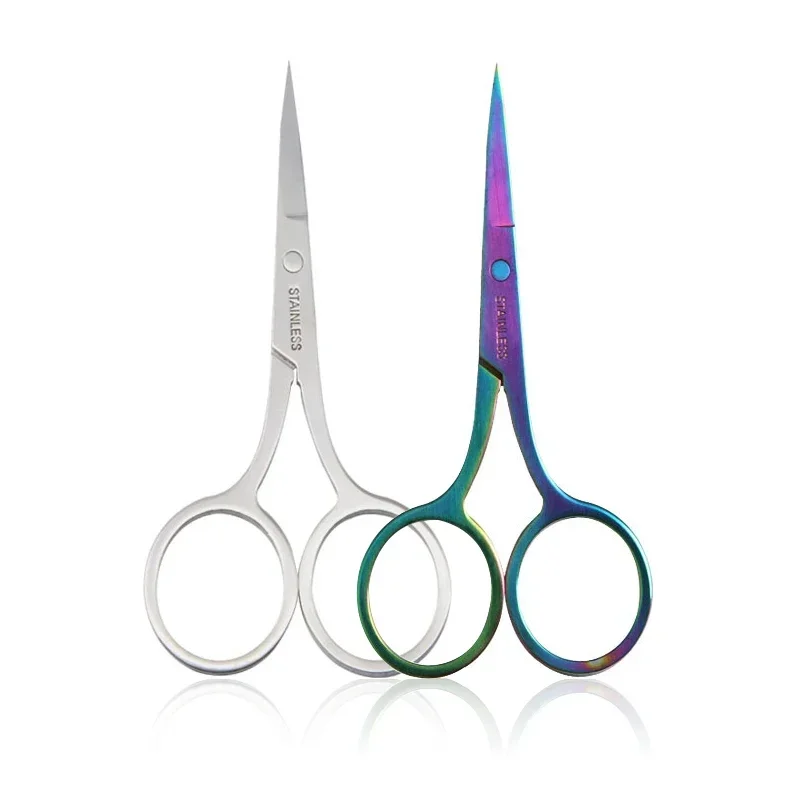 2Pcs Eyebrow Scissor Makeup Eyelash Trimmer  Facial Hair Remover Manicure Scissor Nail Cuticle Tool Beauty Scissors