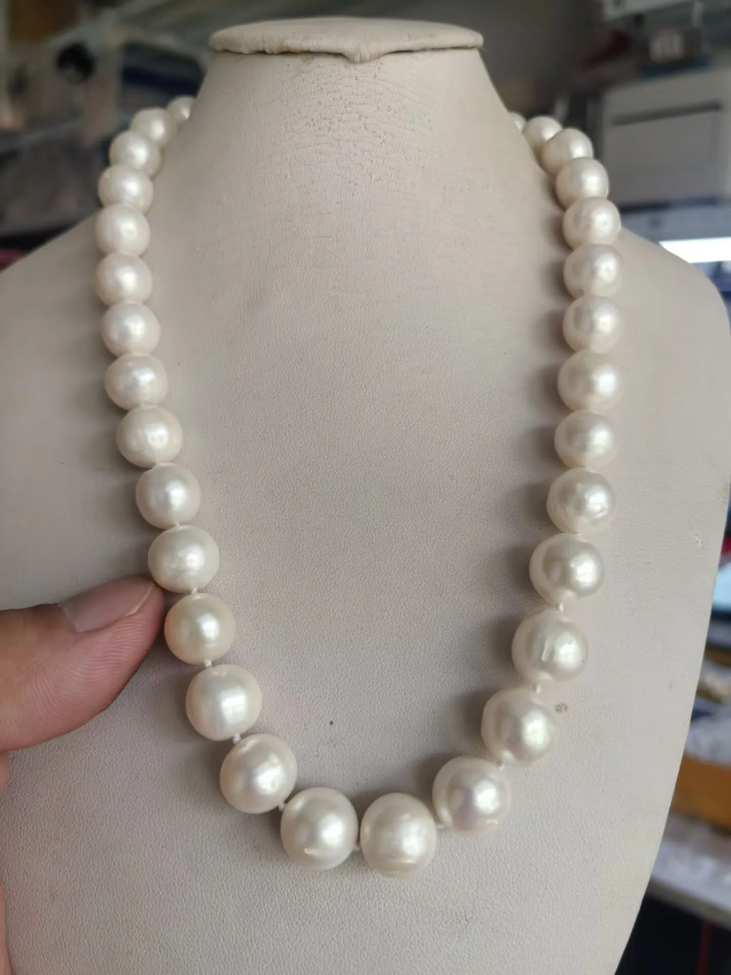 GENUINE HUGE AAAA++11-12MM NATURAL WHITE AKOYA PEARL NECKLACE 925S 40cm 45cm 50cm 55cm 60cm 70cm 90cm 110cm 130cm