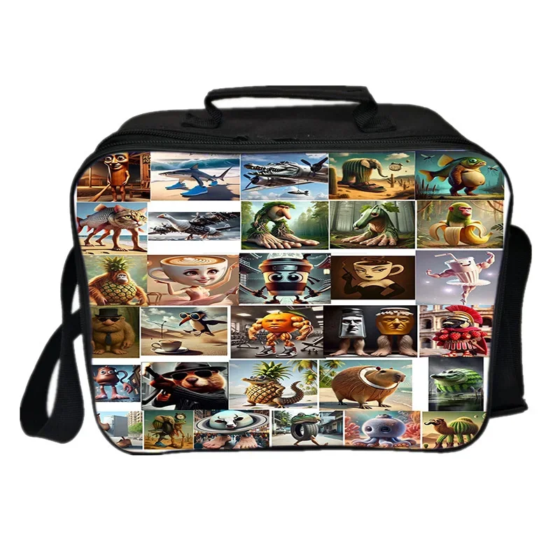 

Детская мультяшная итальянская сумка для обеда Brainrot, аниме, изолированная сумка с 3D принтом, Lirili Larila, школьная сумка для пикника, сделай сам, ручные сумки на заказ