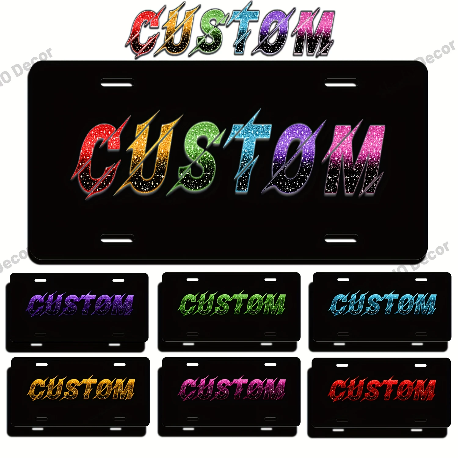 Custom 2D Metal License Plate 12x6 Inch Personalized Photo Universal Fit Car Front License Plate Cover Wall Fence Decorative