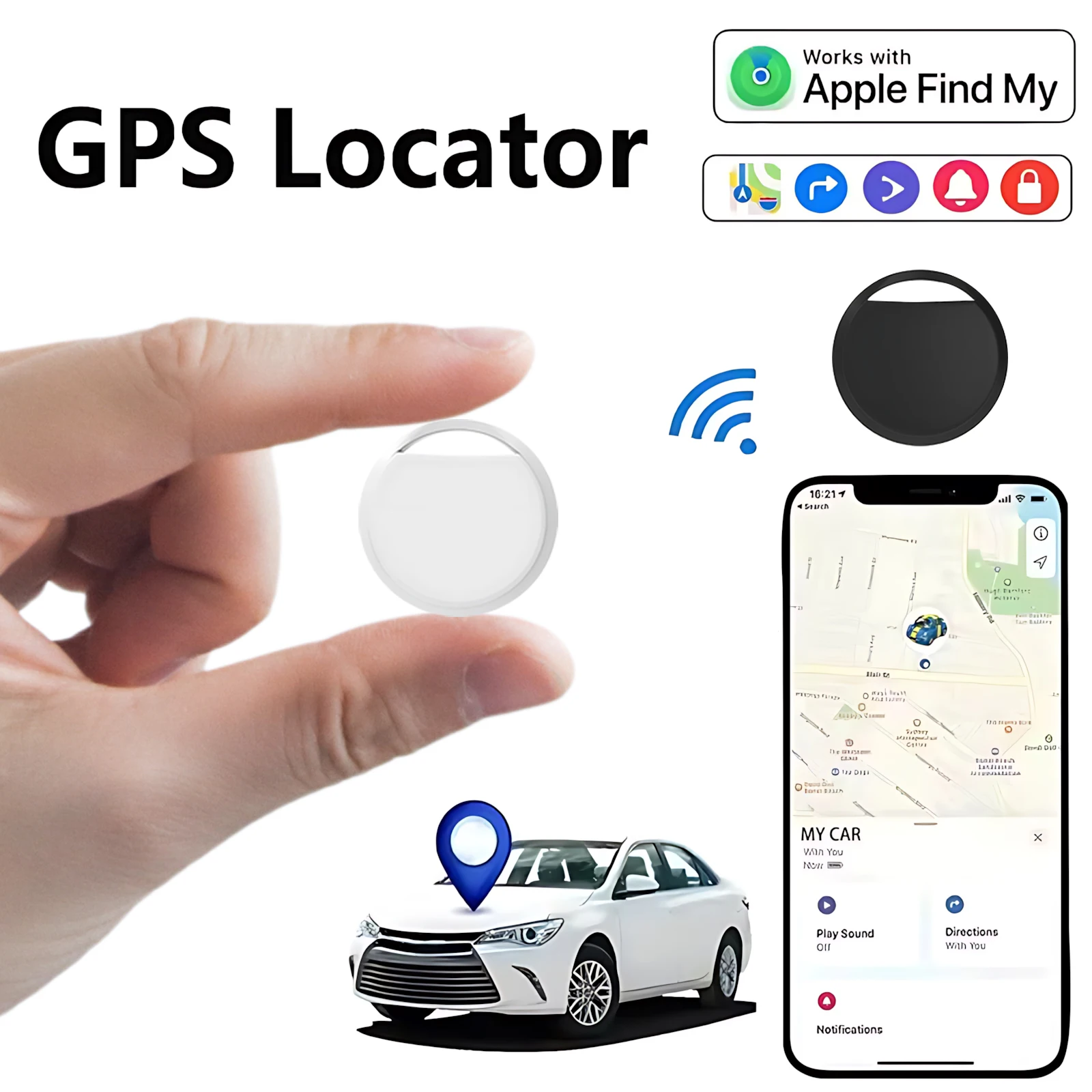 

1/ 4Pack GPS Tracker Strong Magnetic Car Vehicle Tracking Anti-loss Positioning Device Car Locator work with iPhone Find My APP