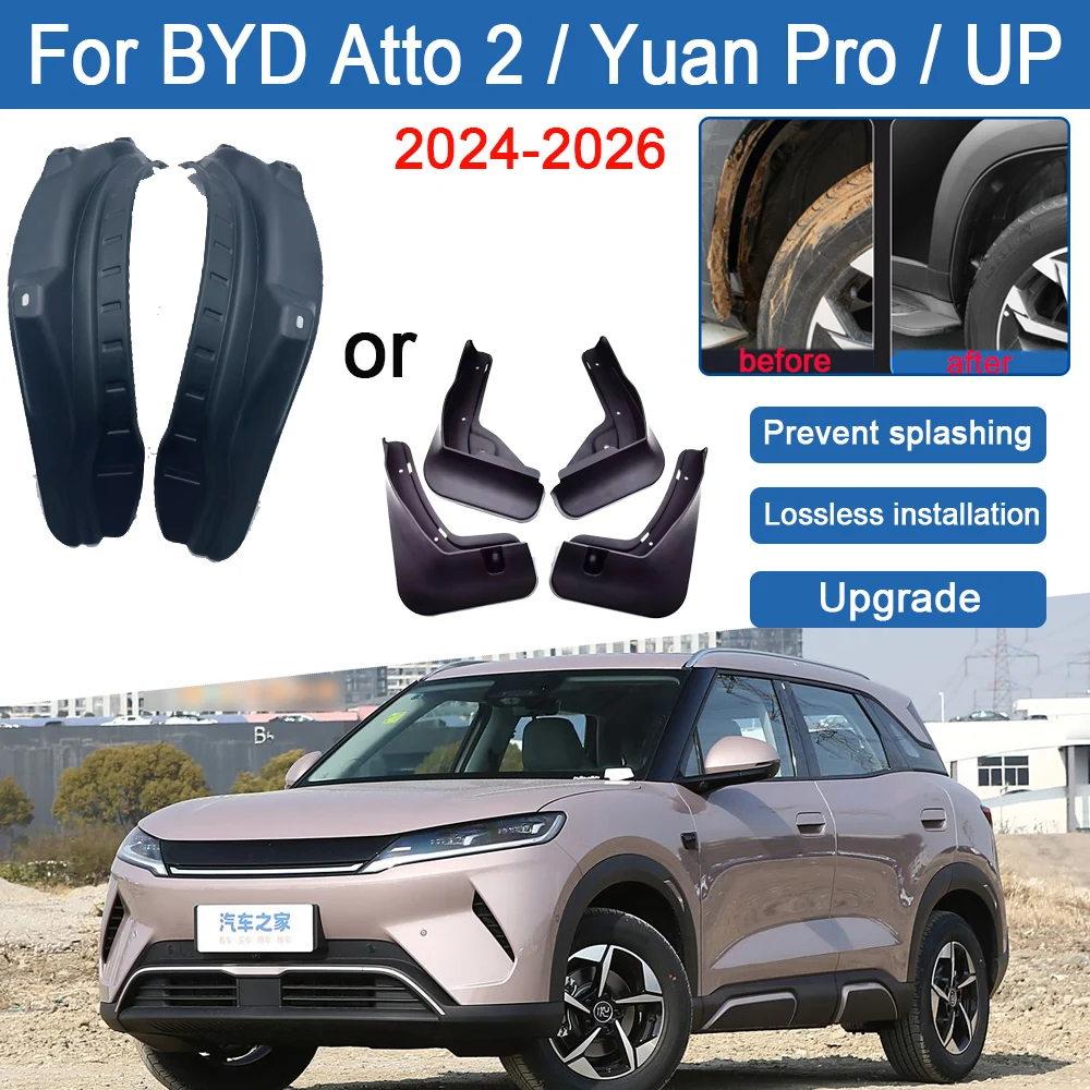 Auto-Schmutzfänger für BYD Atto 2 Zubehör Yuan Up S1 Pro EV 2024~2026 Spritzschutz Hinterrad-Schmutzfänger Kotflügel