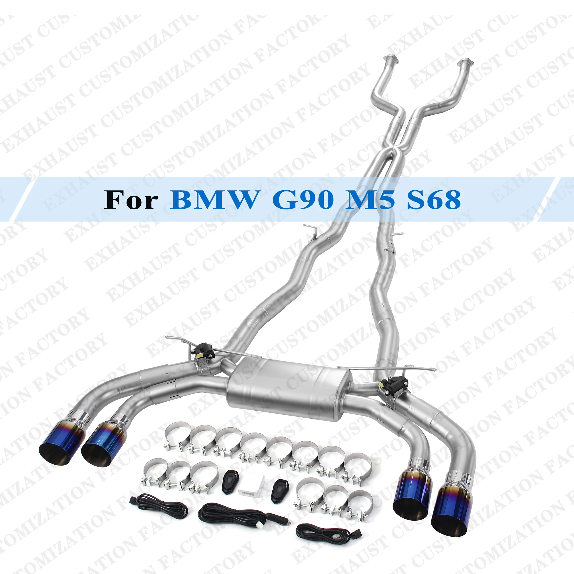 Valved Sport Exhaust System for G90 M5 S68 4.4T with Electronic Valve Control for Rapid Open/Close
