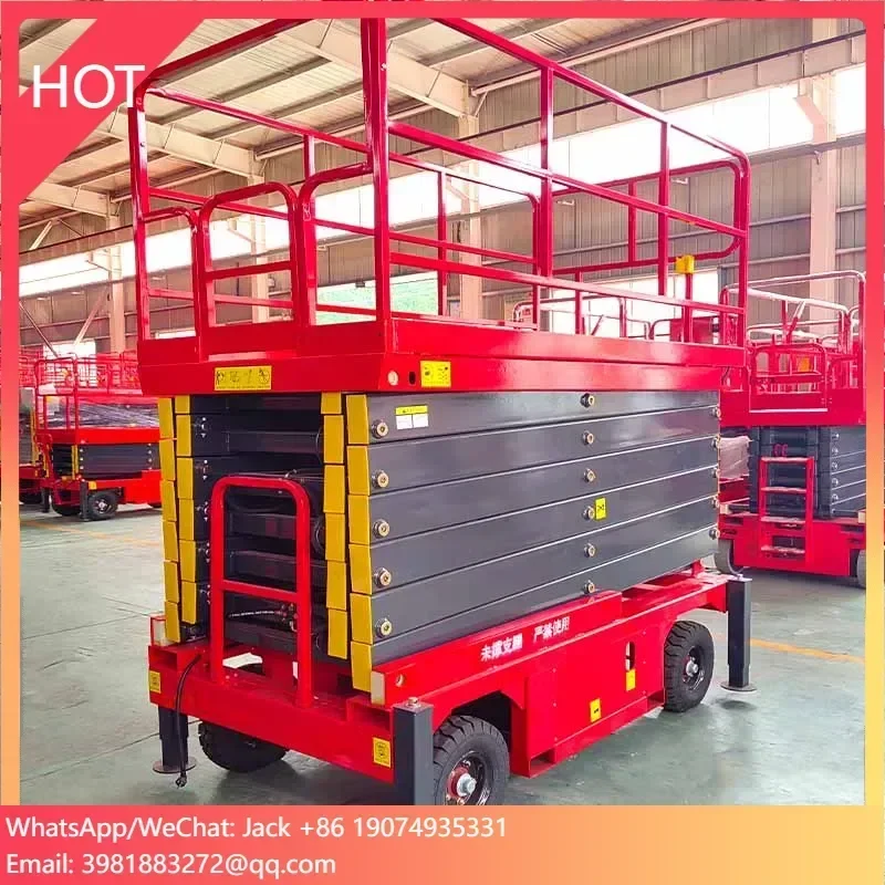 Self Propelled Electric Lifting Scaffolding Work Platforms Scissor Lift Table For Construction Aerial Work Hydraulic Lift Tables