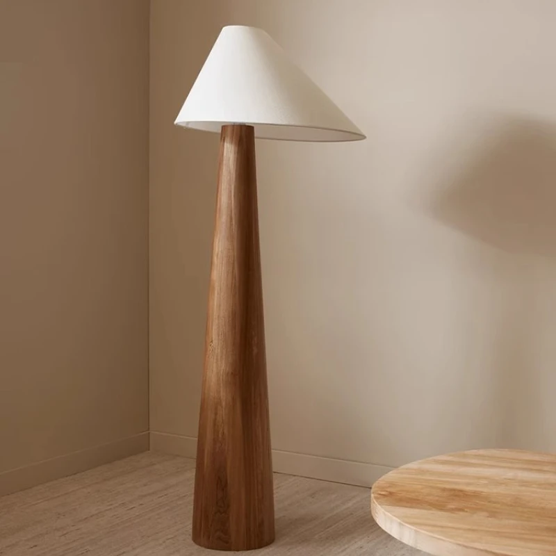 

Solid wood floor lamp, Japanese-style retro tea room, living room, bedroom designer, log wind study, creative table lamp