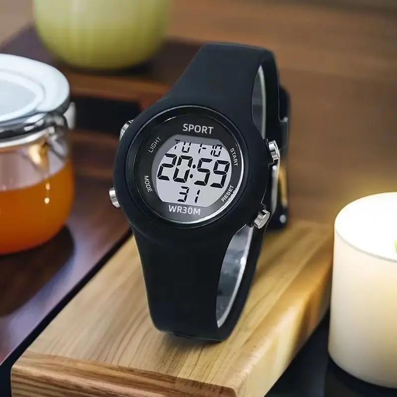 Cat-Ear Kids Watch with Bracelet Waterproof Digital Watch LED Sports Electronic Wristwatch for Girls Boys Students Children Gift
