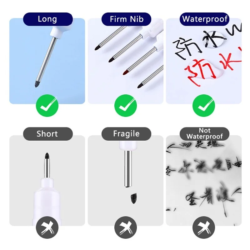 10PCS Permanent Oily 20mm Long Nib Head Markers Pen Waterproof Painting Graffiti Environmental Gel Pen Notebook Drawing Supplie