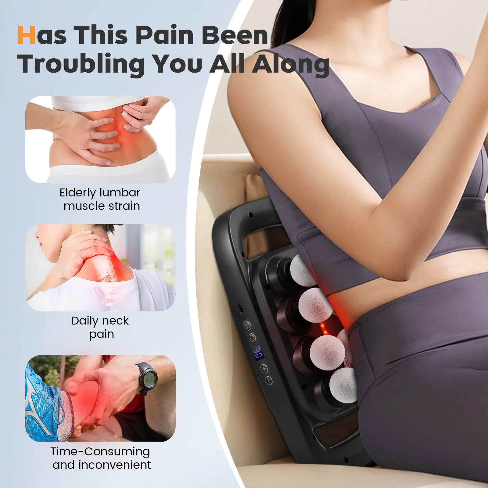 筋膜ガン筋肉マッサージガン高周波バックウエストマッサージ機 16 ヘッドボディショルダープロフェッショナル筋膜マッサージガン