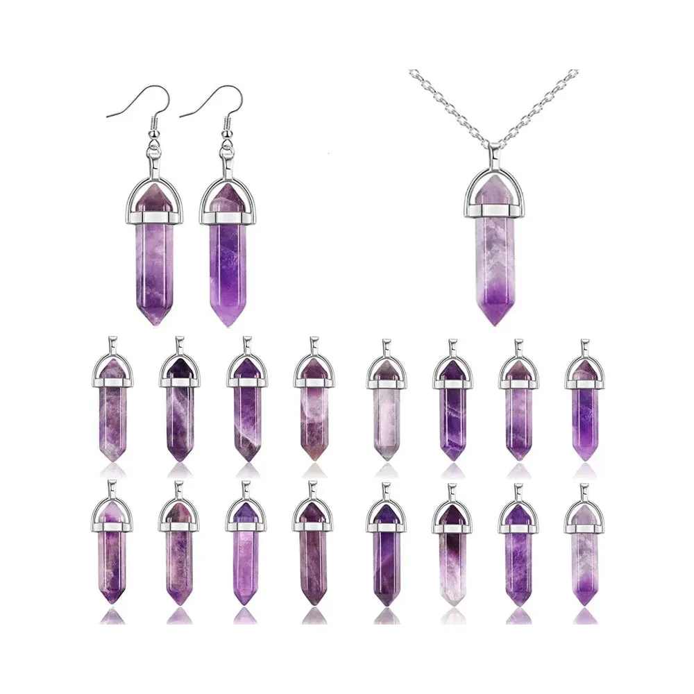 2/6/10pcs Hexagonal Stone Pendant for DIY Accessories, Christmas, Halloween, Thanksgiving Decoration Accessories