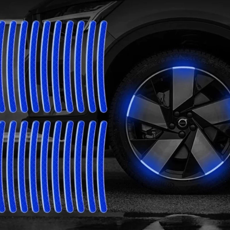 1pc Car Wheel Hub Reflective Stickers Night High Brightness Reflective Sign Motorcycle Reflective Tire Stickers Car Decoration